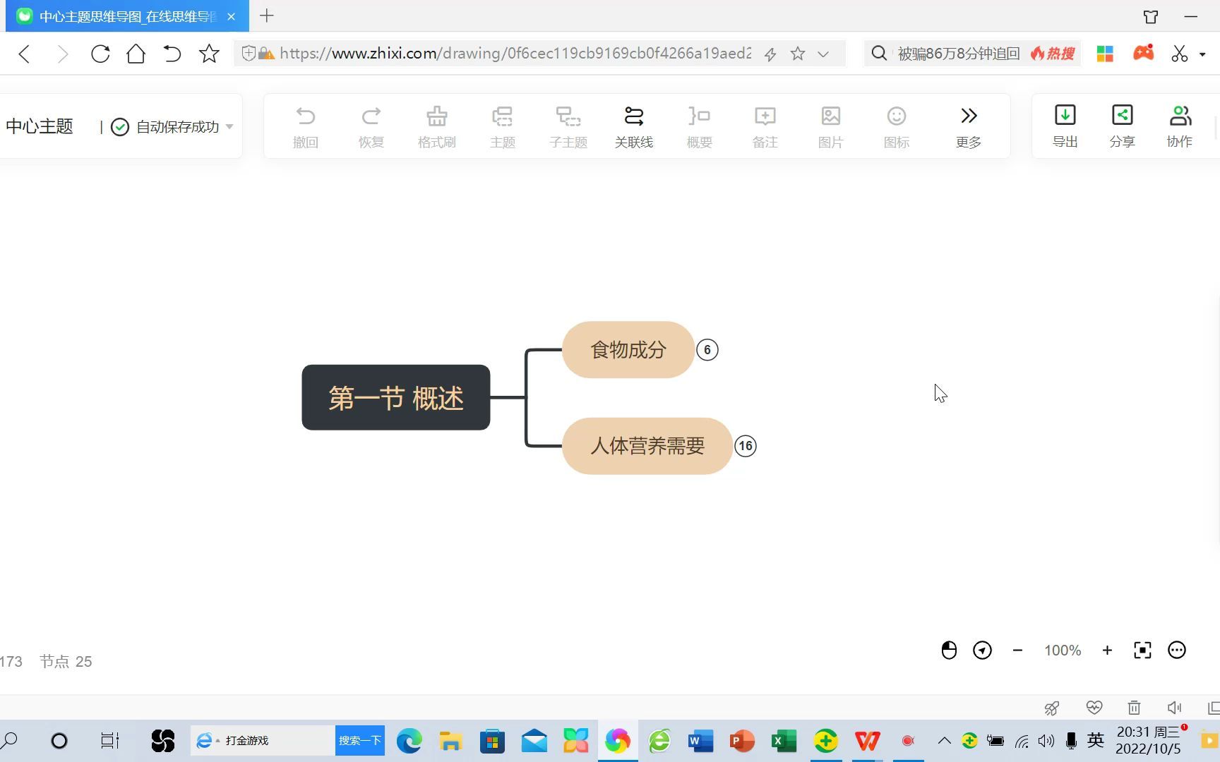 [图][思维导图一起背]营养与食品卫生学 第一章第一节概述