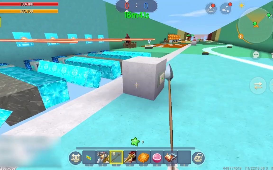 迷你世界半仙小茶联机坑人忆涵只要碰按钮激光和岩浆马上来