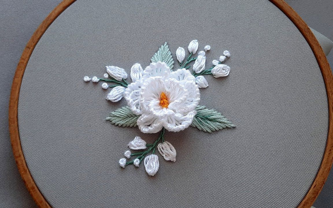 【malina gm embroidery】新款立体茉莉花刺绣 new design 3 petals