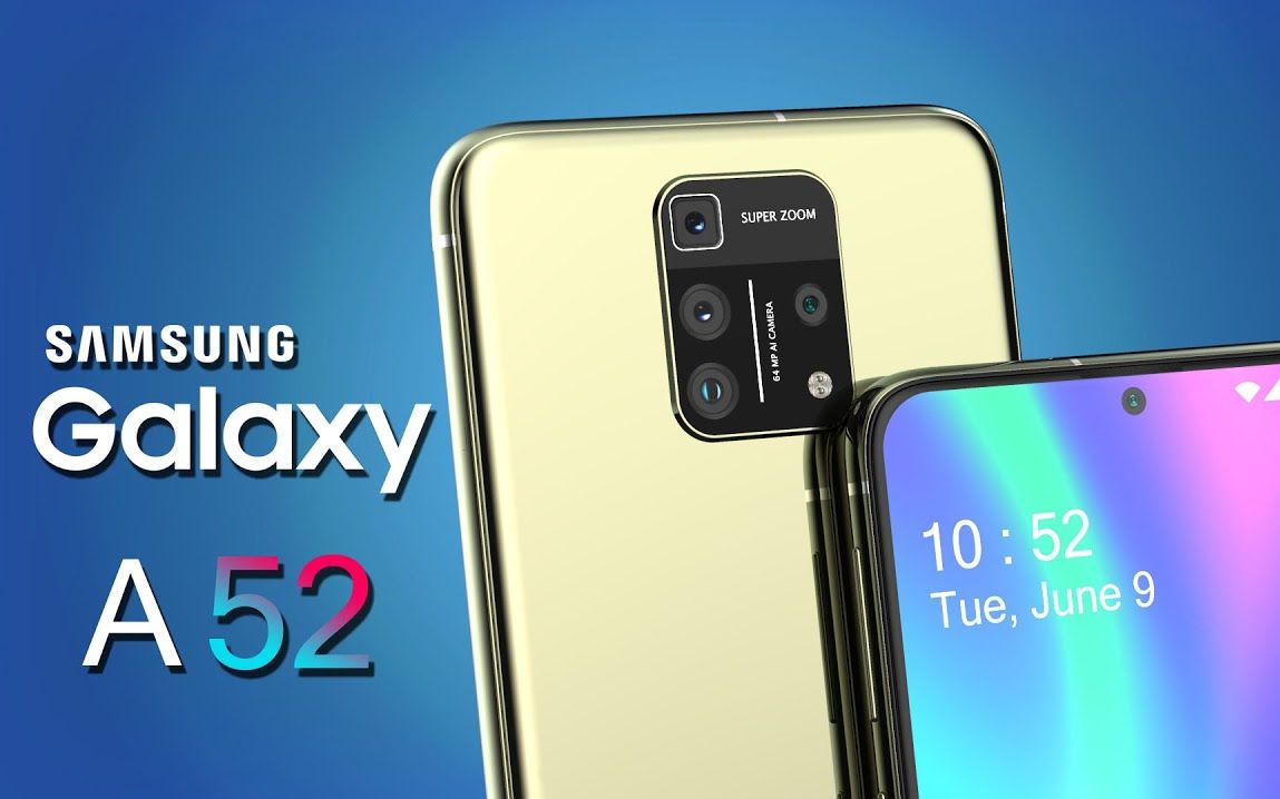 三星 galaxy a52 概念机:exynos 9611,挖孔屏,6400 万四摄