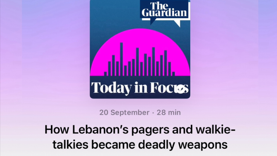 【卫报新闻播客】How Lebanon's pagers and walkietalkies became deadly weapons哔哩哔哩bilibili