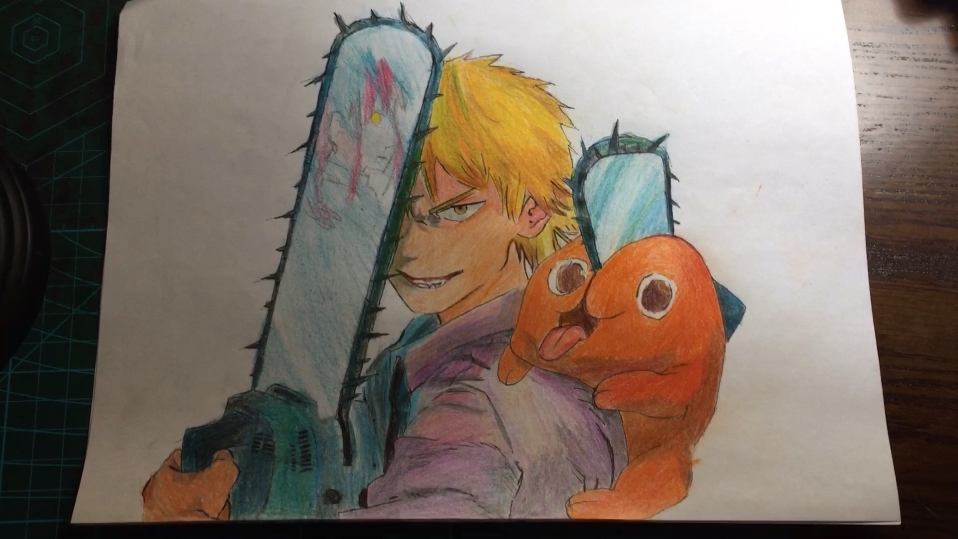 建议改成画了只狗电锯人