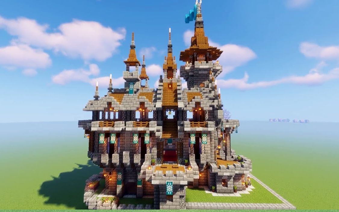 【进阶向建筑】中世纪幻想麦田城堡/建筑教程/minecraft【搬运】