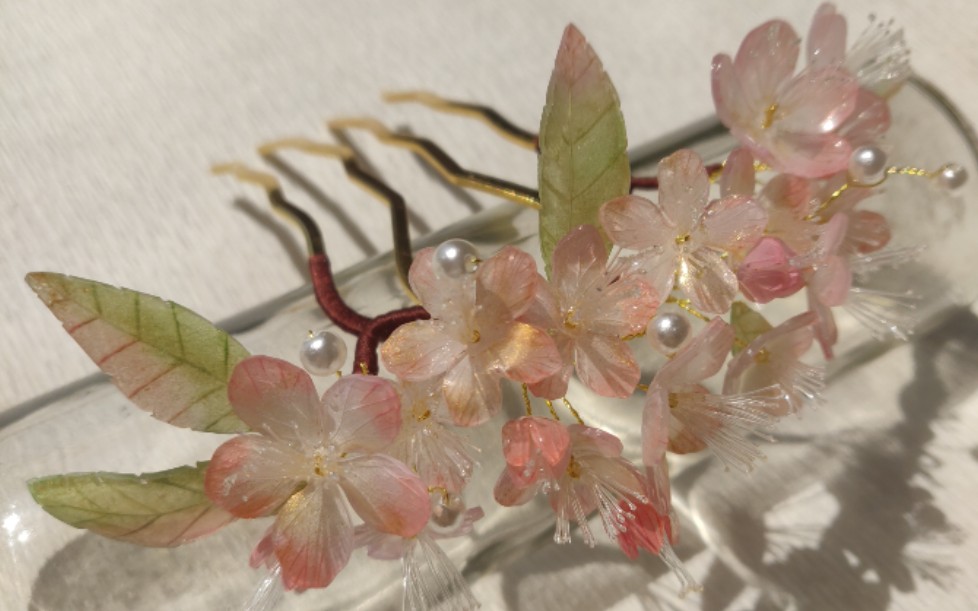 【热缩片】樱花发簪,这颜色简直i了