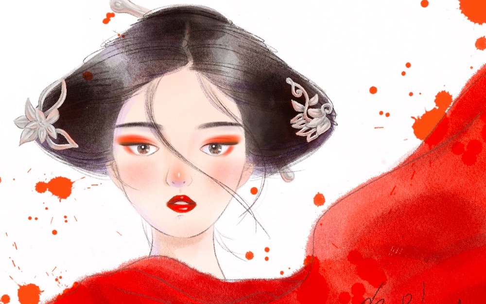 【procreate】红衣陈芊芊绘画过程_哔哩哔哩 (゜-゜)つロ 干杯~-bili