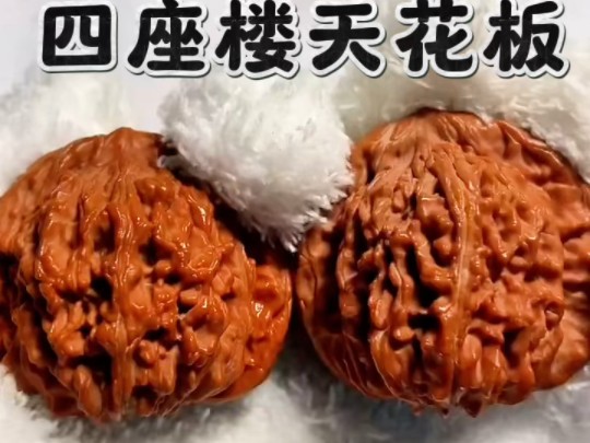 精品老树文玩核桃:46原生态老树一代四座楼狮子头,高山流水纹,大菊花