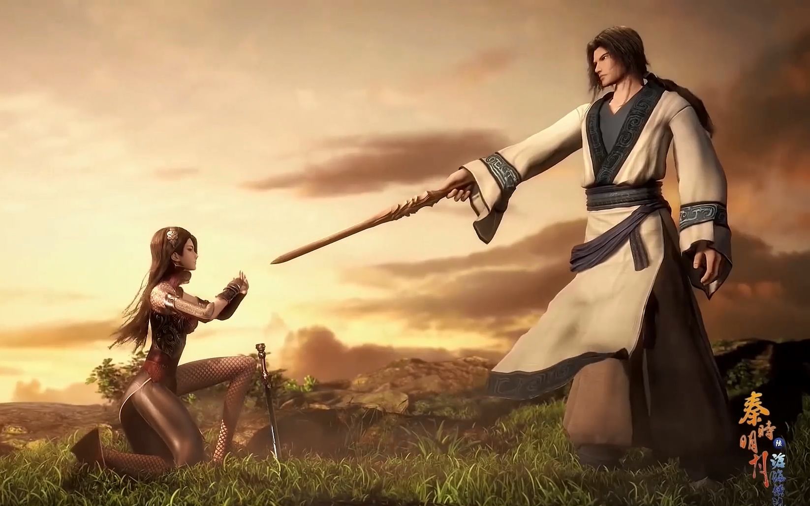 秦时明月田言跪地求饶的姿势就比一般人威武