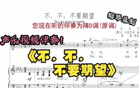 [图]声乐作品视频伴奏-不，不，不要期望（降D调）