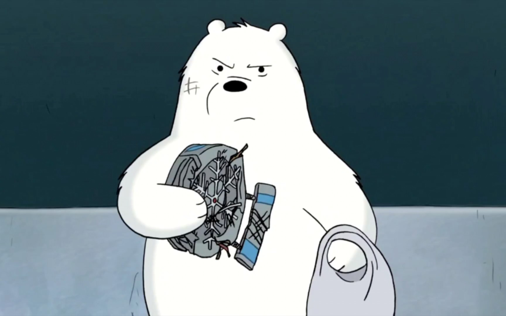 咱们裸熊伤痕累累的白熊