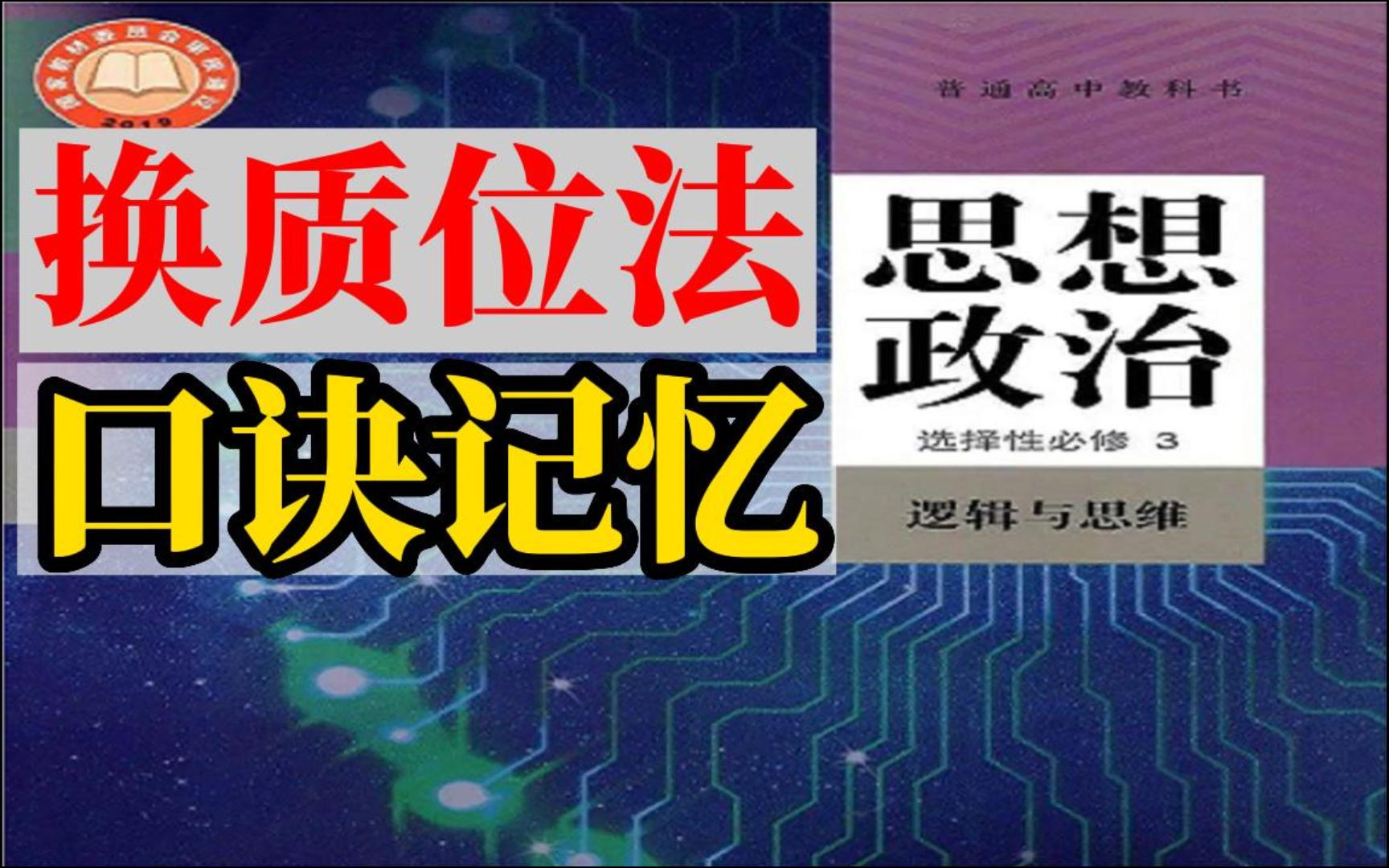 [图]【逻辑与思维】高中政治选必3换质位法，口诀记忆，换质推理与换位推理，搞懂周延不周延，重难点突破，知识框架图形整理