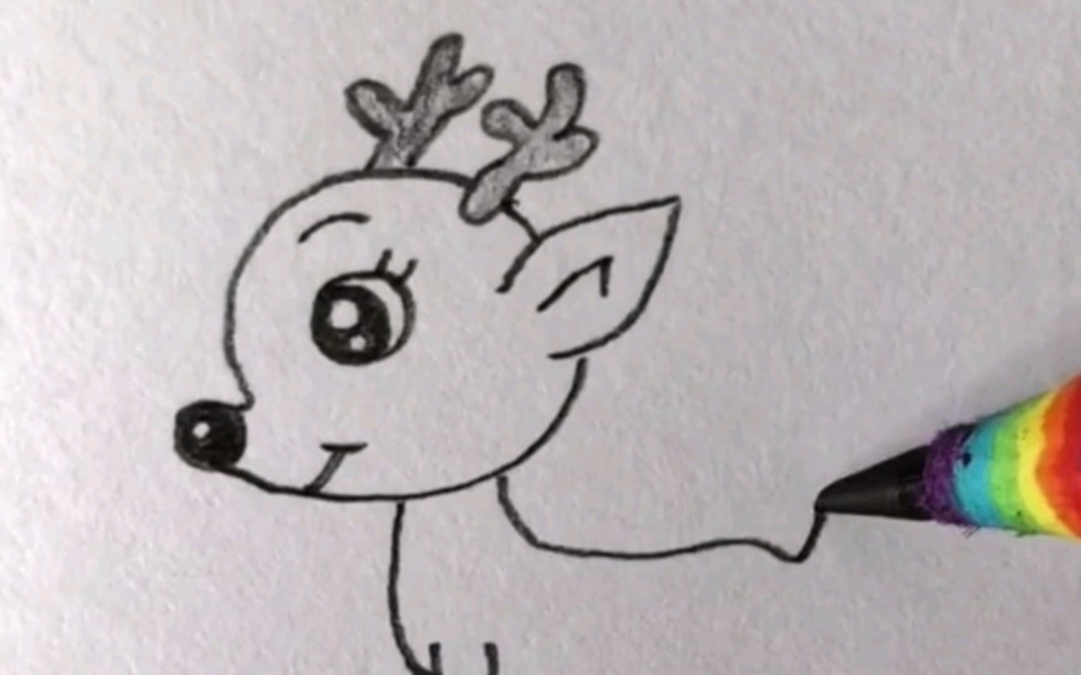 每天一幅简笔画:这样画的小鹿最可爱!