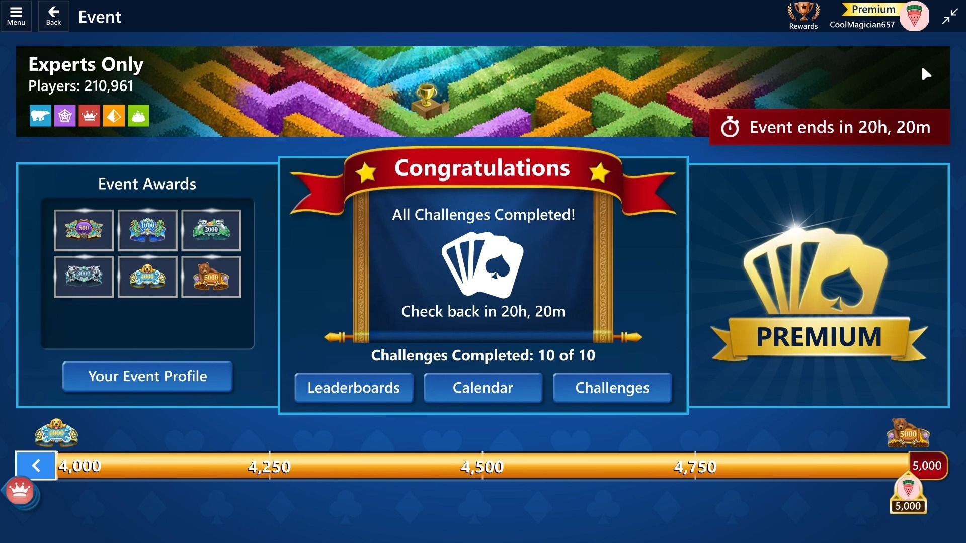 微软纸牌2024年03月18日赛事挑战:experts only