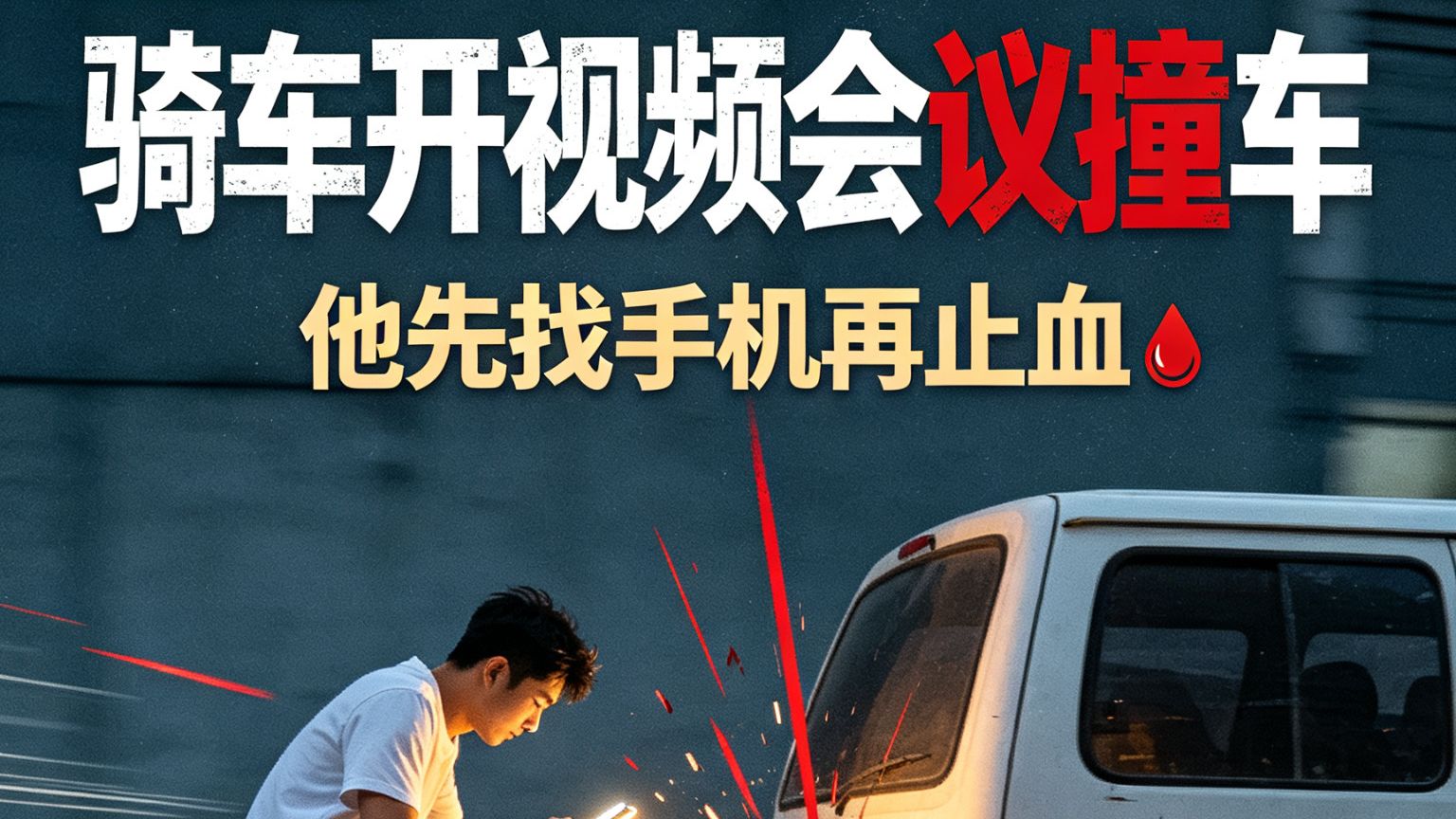 骑车开视频会议撞车他先找手机再止血