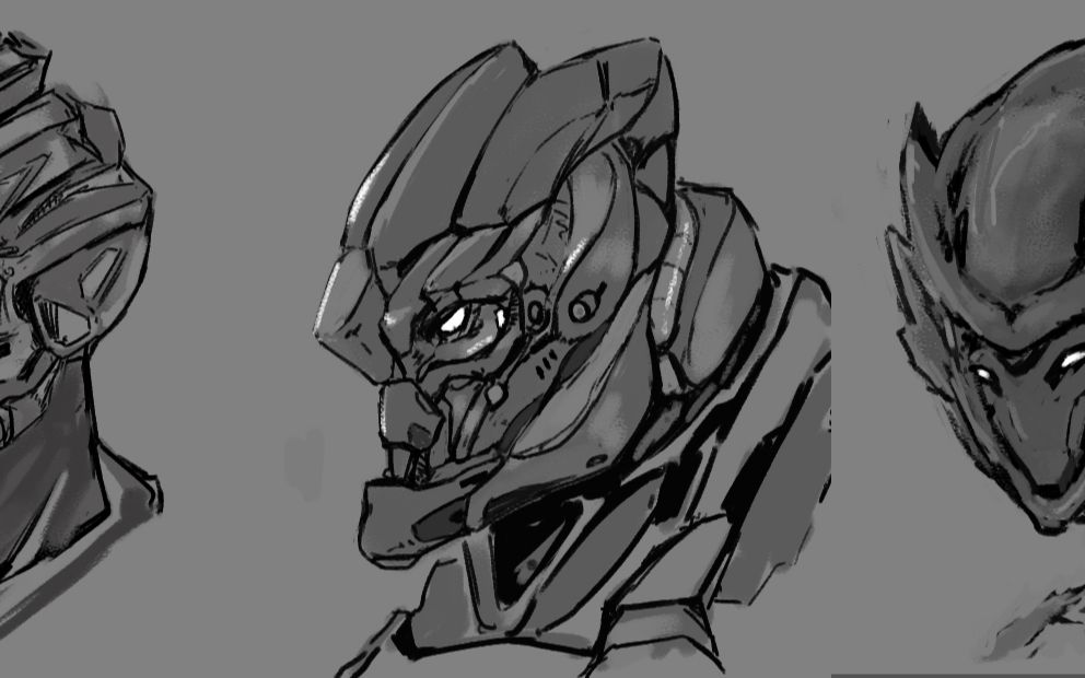 概念设定100个机甲头部挑战0653d模型师在找灵感