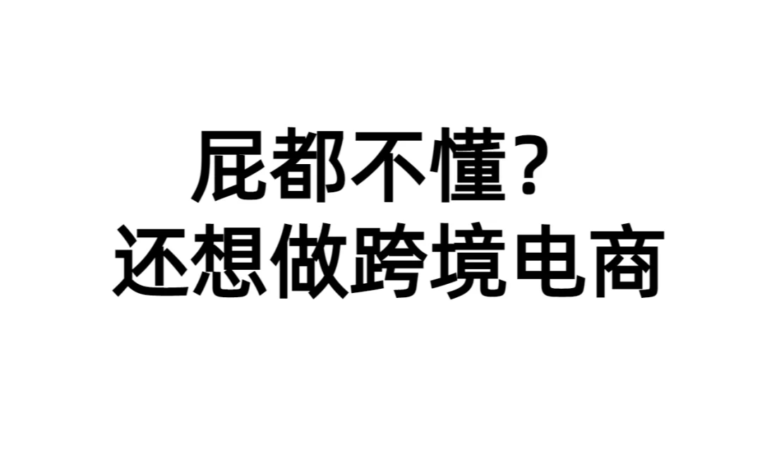 不要再盲目做跨境电商了!3年电商运营经验告诉你该如何做哔哩哔哩bilibili