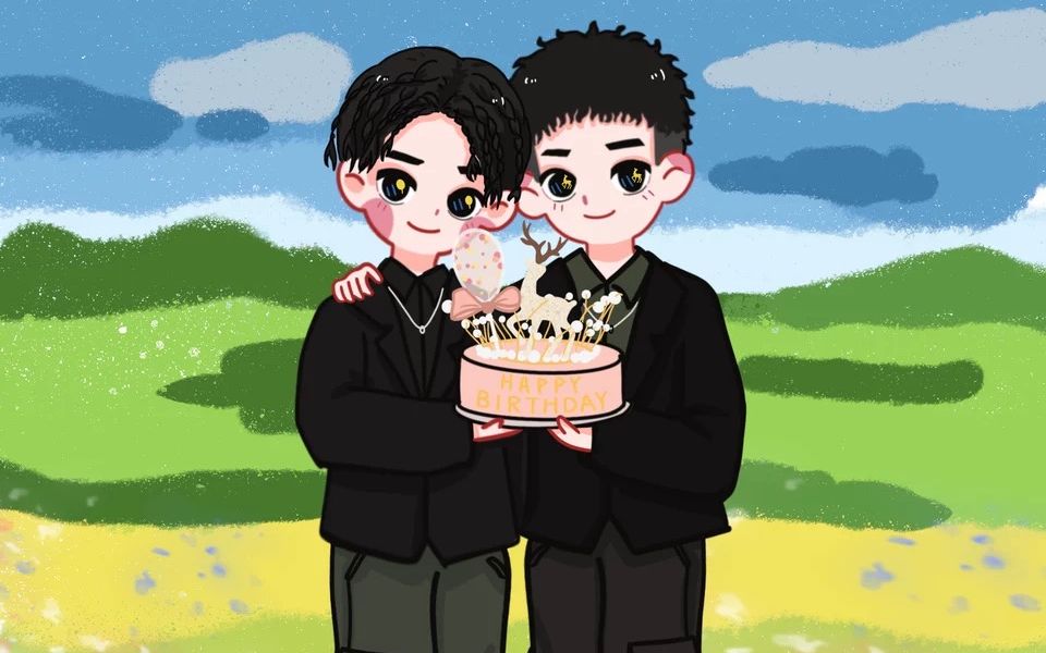 来领取属于你们俩的生日大礼包    @vv北森深鹿-@小七是只布偶不是猫