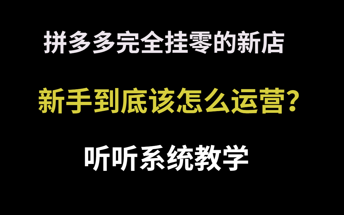 新人做拼多多,我有几点小经验,听我给你分析,再上车也不迟!哔哩哔哩bilibili