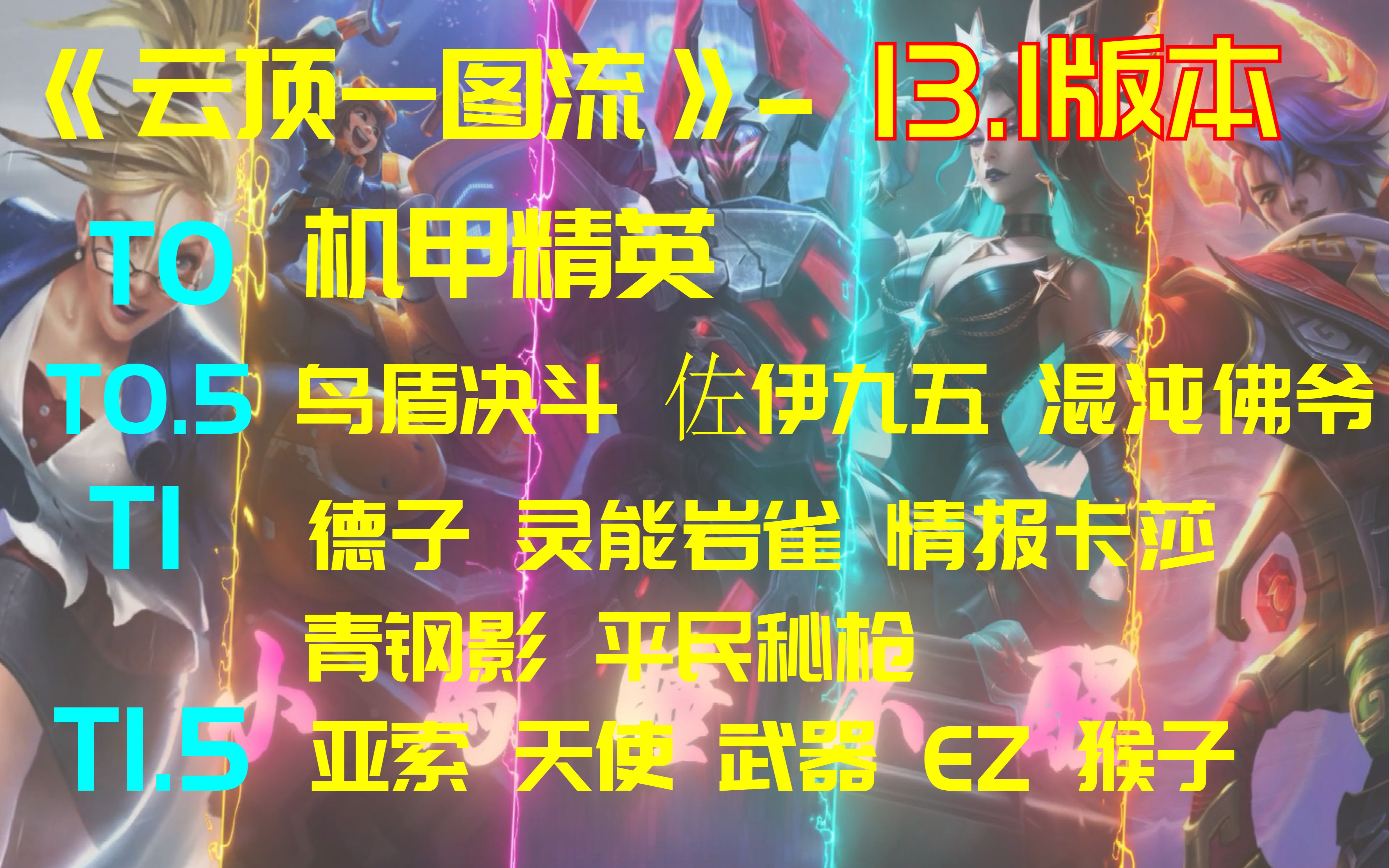 【云顶公式人】13.1版本最强势14套阵容进阶一图流分享,赌狗已死,四费当道,运营版本来力