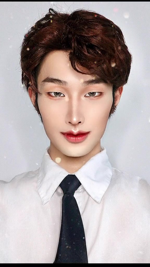 五分钟搞定证件照妆容#单眼皮 #男生化妆 #韩国证件照 #韩式证件照