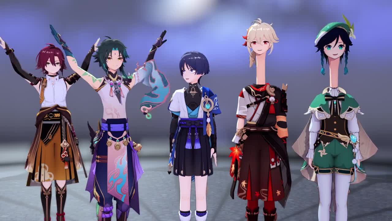 原神#原神整活#魈#eddsworld 流浪者 温迪 枫原万叶 小鹿 荧