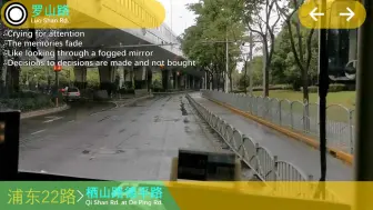 Download Video: 【pov13】逆风而行——浦东22路（张衡路科苑路→栖山路德平路）第一视角前方展望pov