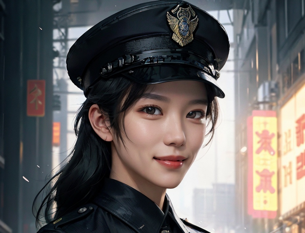 【AI绘画】15——女警官哔哩哔哩bilibili