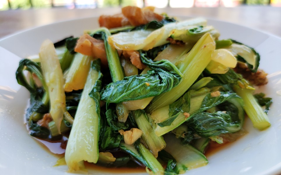 猪油渣炒白菜苔,你估计没吃过,太香啊