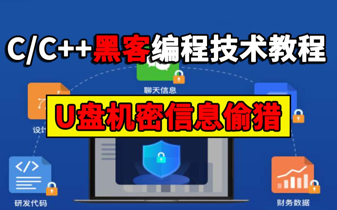 C/C++黑客编程技术教程:U盘机密信息偷猎技术!聊天信息、研发代码、设计图纸等等机密文件通通可以偷取!哔哩哔哩bilibili