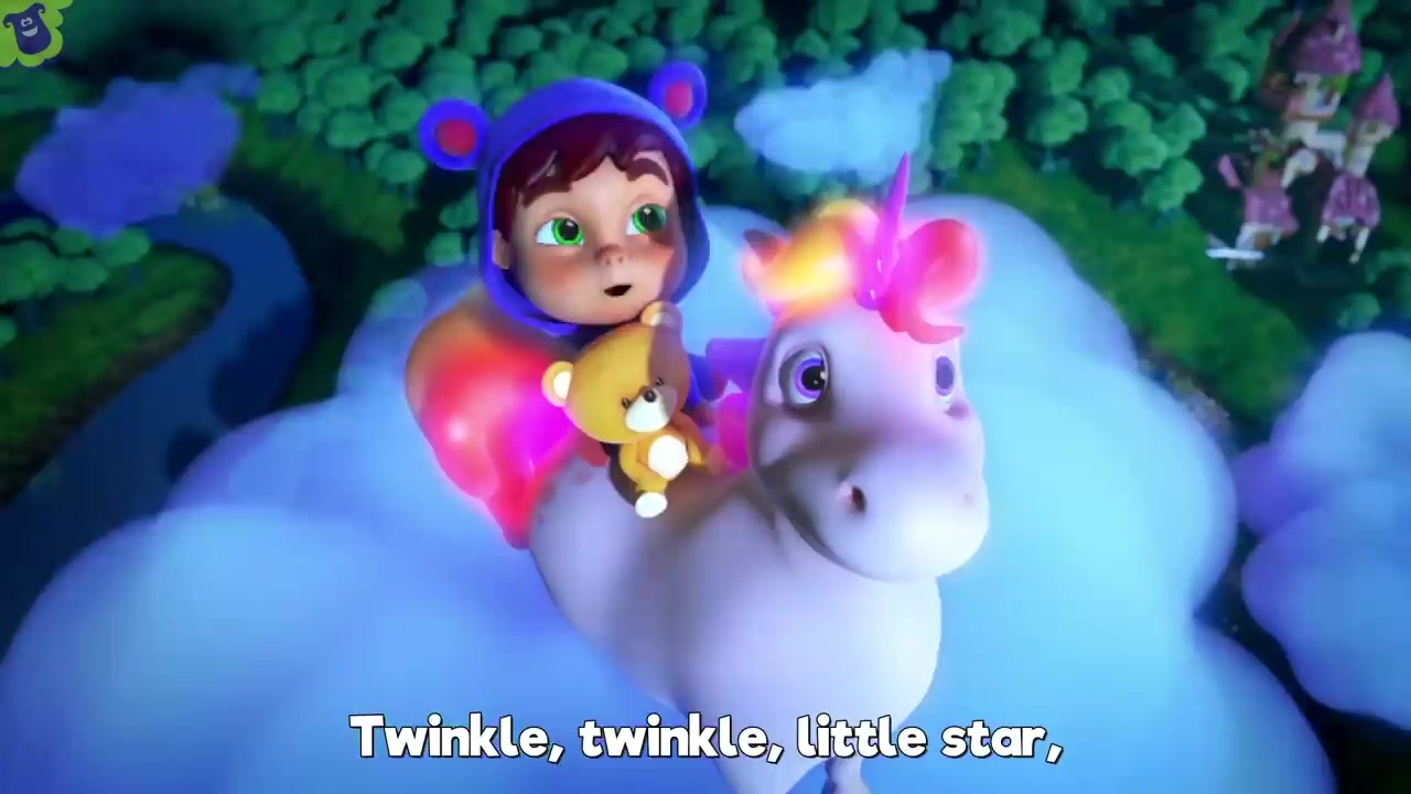 [图]【梦幻场景】绝美慢速英语启蒙儿歌Twinkle Twinkle little star晚安童谣