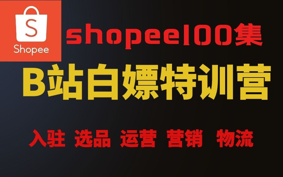 【虾皮shopee教程100集】告别付费求学全靠白嫖:从零基础入门到精通,平台发展|店铺入驻|选品思维|运营方法|流量营销|广告转化|发货物流哔哩哔哩bilibili