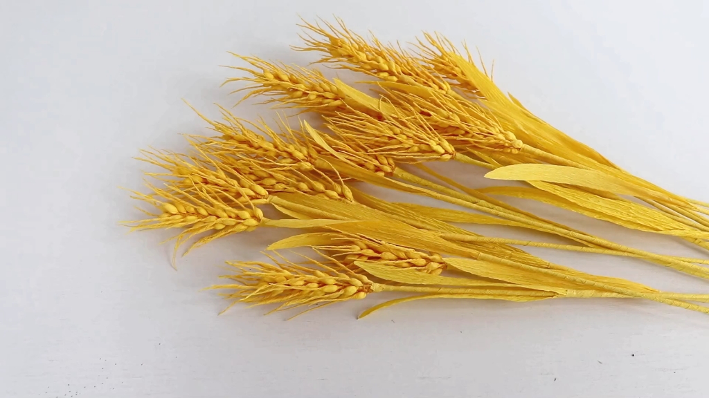 皱纹纸手工diy麦穗