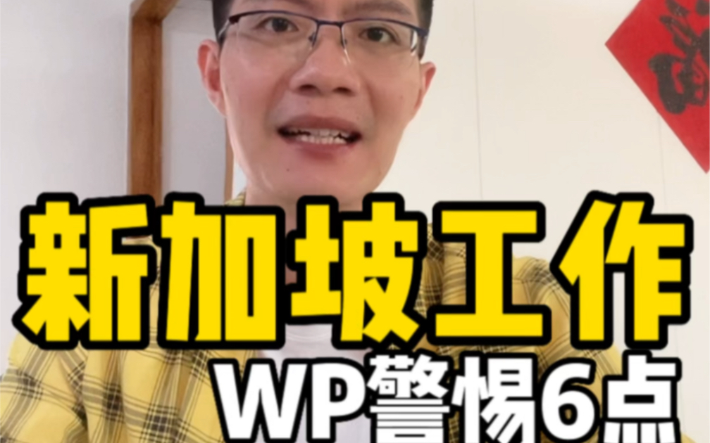 新加坡工作准证wp,6个警惕要点哔哩哔哩bilibili