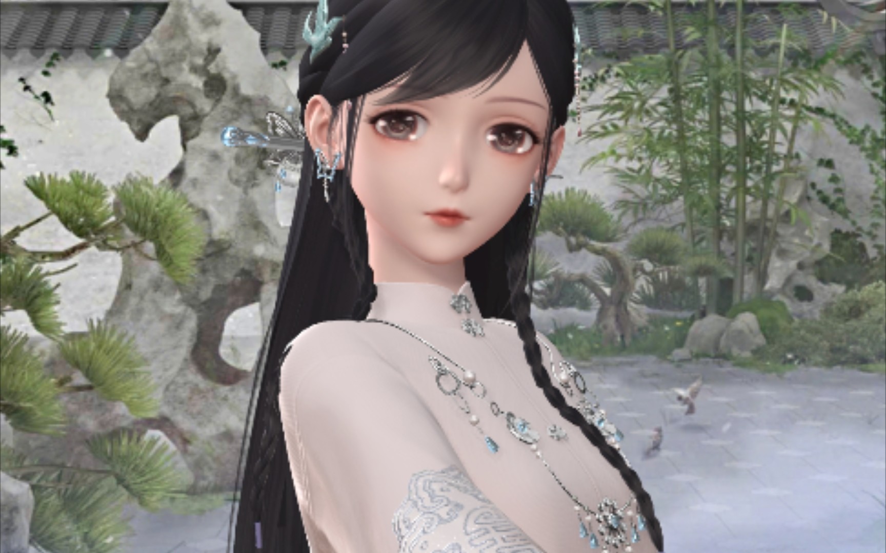 【闪耀暖暖】倾羽墨散件套展示