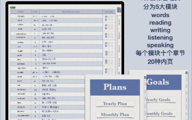 英语学习规划本|电子笔记模板notability goodnotes无纸化学习哔哩哔哩bilibili