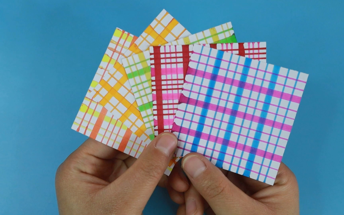活动作品创意手工自制格子便签纸也可以当手账素材纸哦