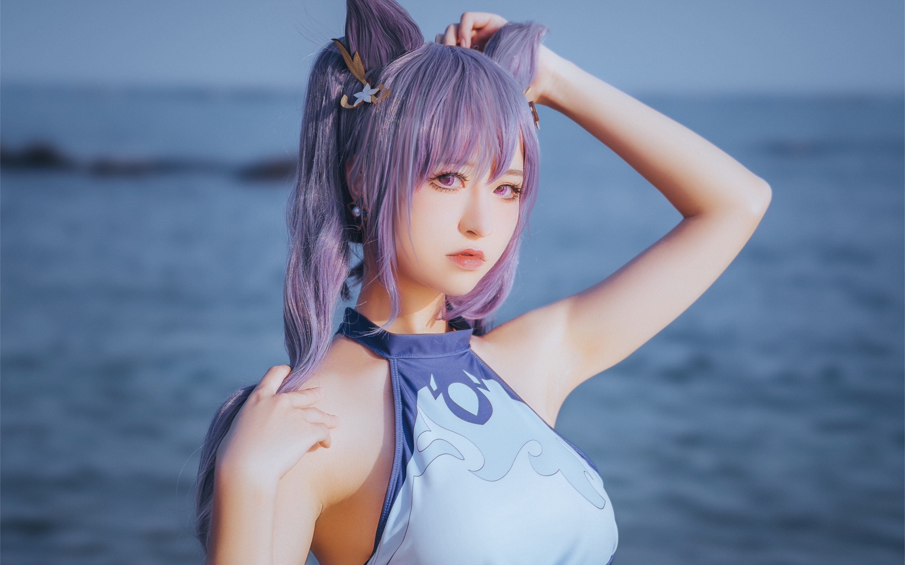 【刻晴cos】旅行者,一起去海边吧