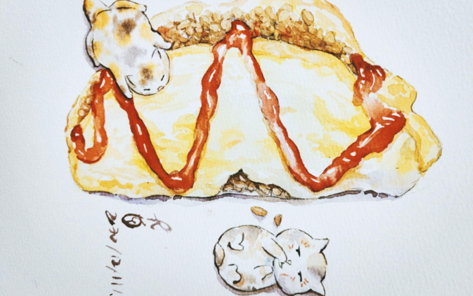 水彩教程水彩入门级教你画个可爱又简单的蛋包饭