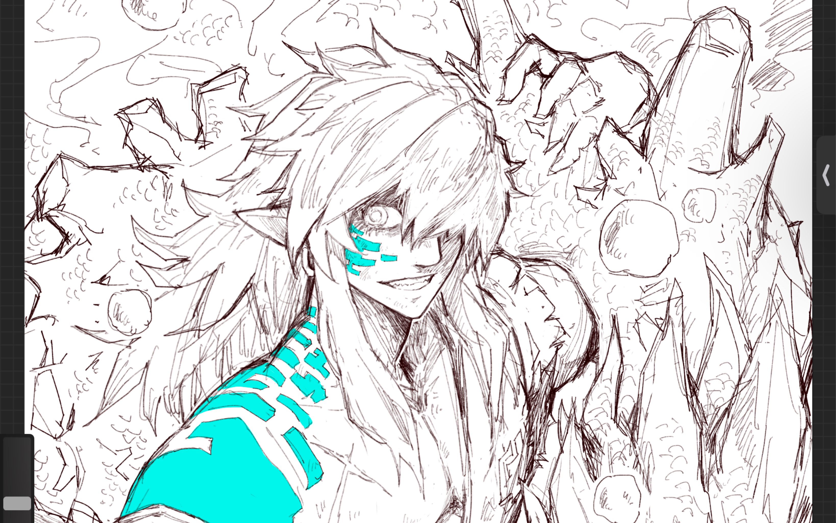 画个塞尔达传说王国之泪里的林克40