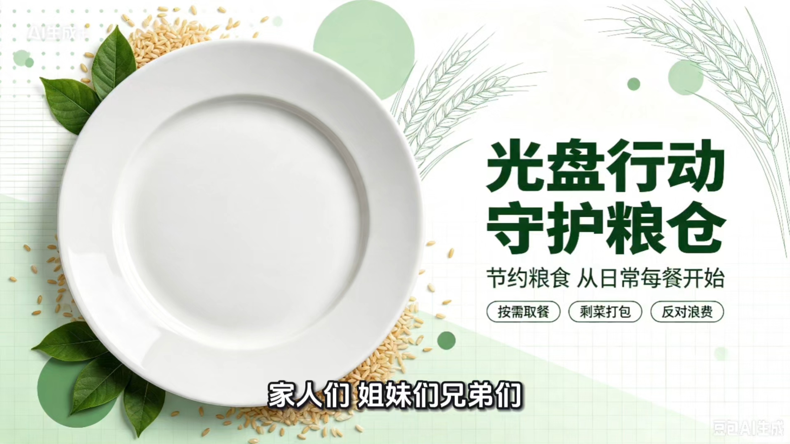 实施 “青春守护中国粮” 行动，倡导光盘行动、粮食安全宣传