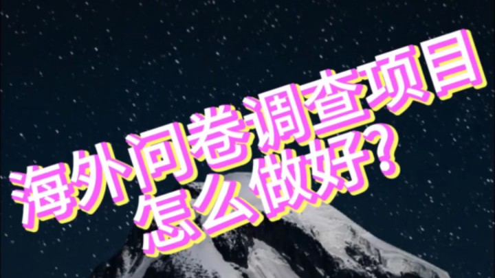 海外问卷调查项目怎么做好?哔哩哔哩bilibili