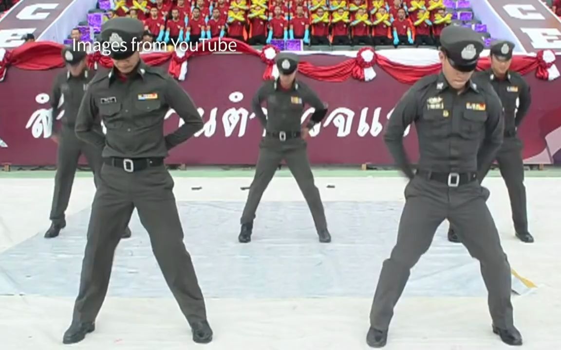 泰国警察舞蹈表演哔哩哔哩bilibili