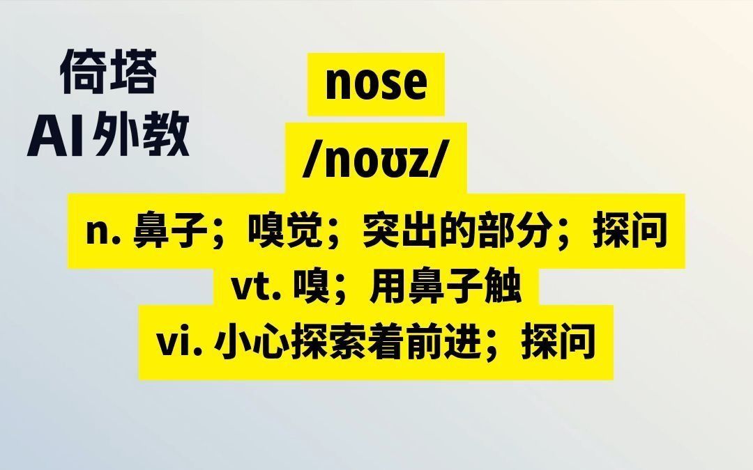 小学三年级上册必学单词nose鼻子哔哩哔哩bilibili