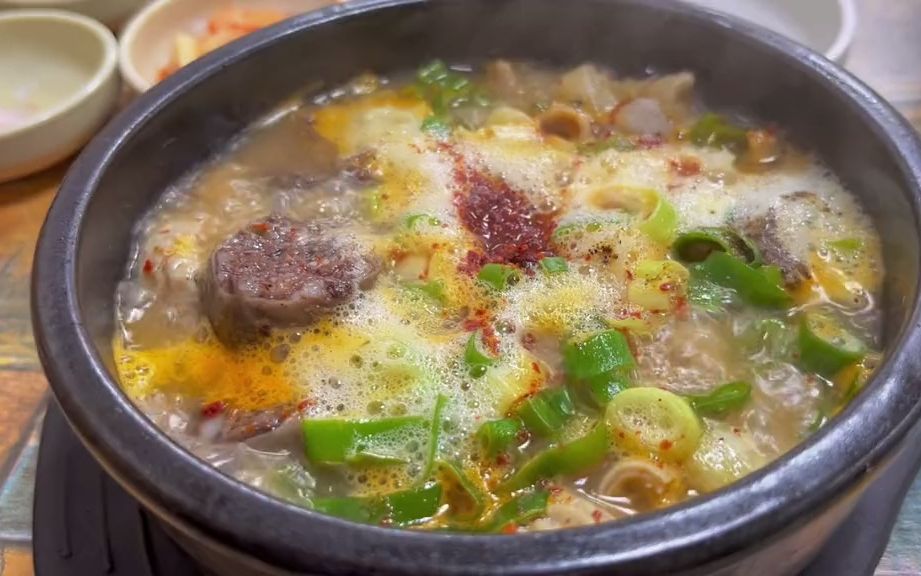 韩国全州的一碗米肠汤饭,真的太好吃了