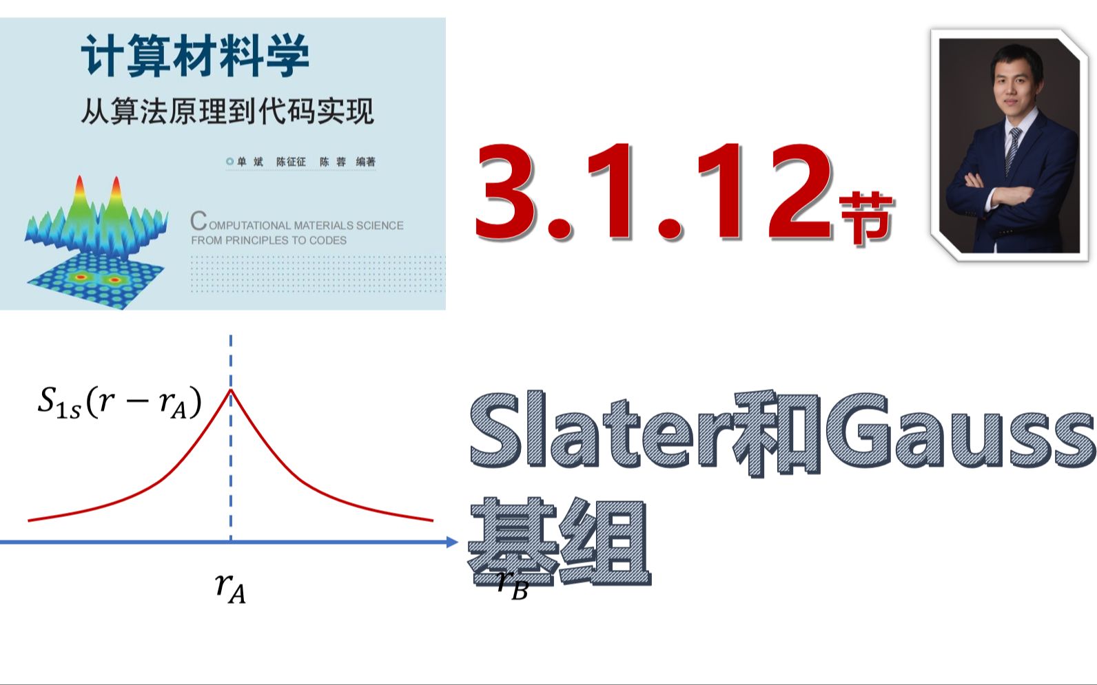 【计算材料学从算法原理到代码实现】视频教程 | 3.1.12Slater基和Gaussian基哔哩哔哩bilibili