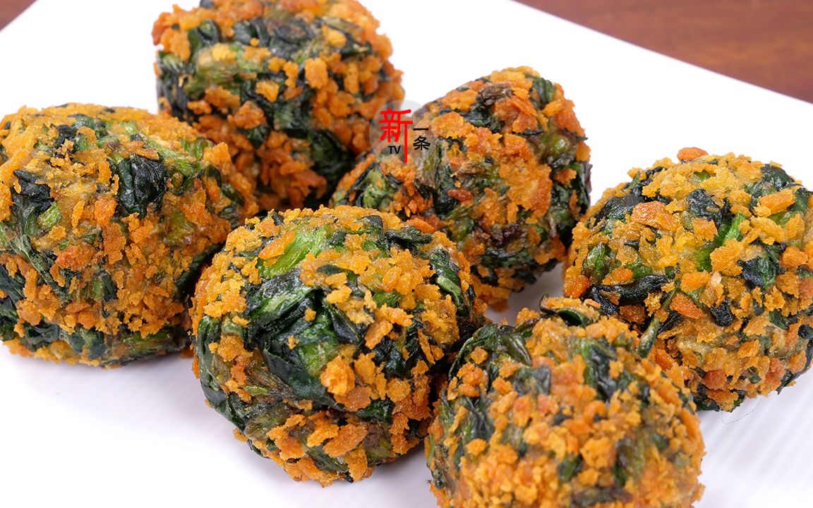 炸菠菜丸子的家常做法,简单易学,超级的下饭_哔哩哔哩 (゜-゜)つロ