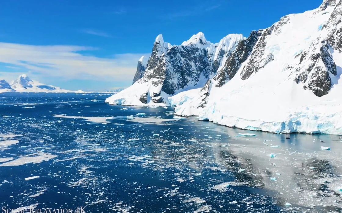 【超清南极洲自然风光】第一视角 无人机航拍 南极自然风光