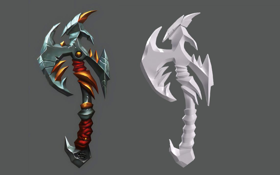 【maya建模】次世代斧头高模制作,适合新手入门的武器案例