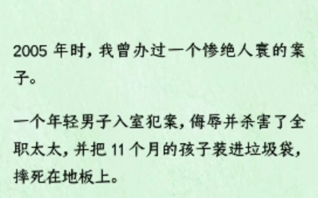 (全文)一个年轻男子入室犯案,侮辱并杀害了全职太太,并把 11 个月的孩子装进垃圾袋,摔死在地板上.哔哩哔哩bilibili