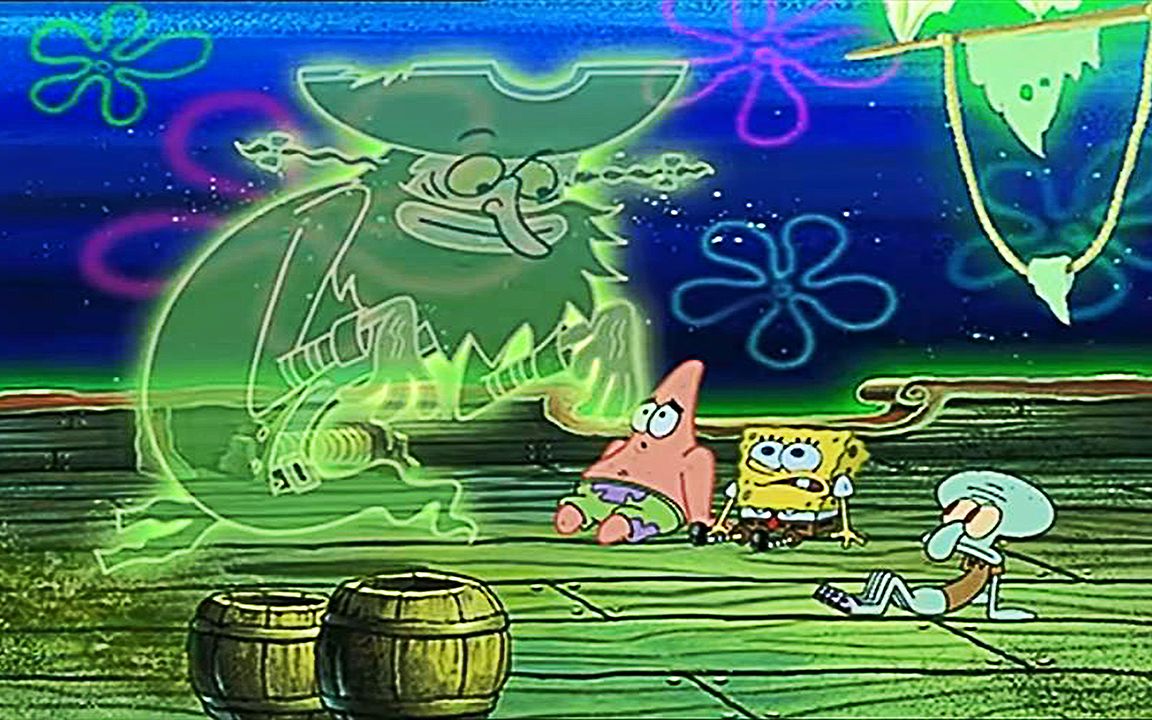 海绵宝宝幽灵海盗船来到比奇堡了海绵宝宝被抓了起来