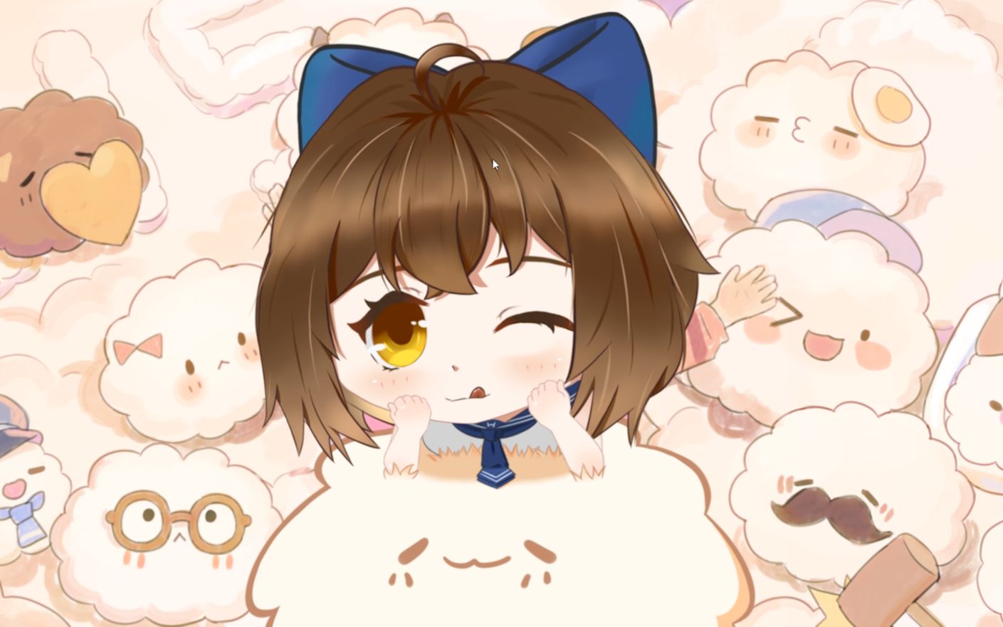 自制桌宠#hanser桌宠2.0# 趴在毛怪上可是相当舒服呀